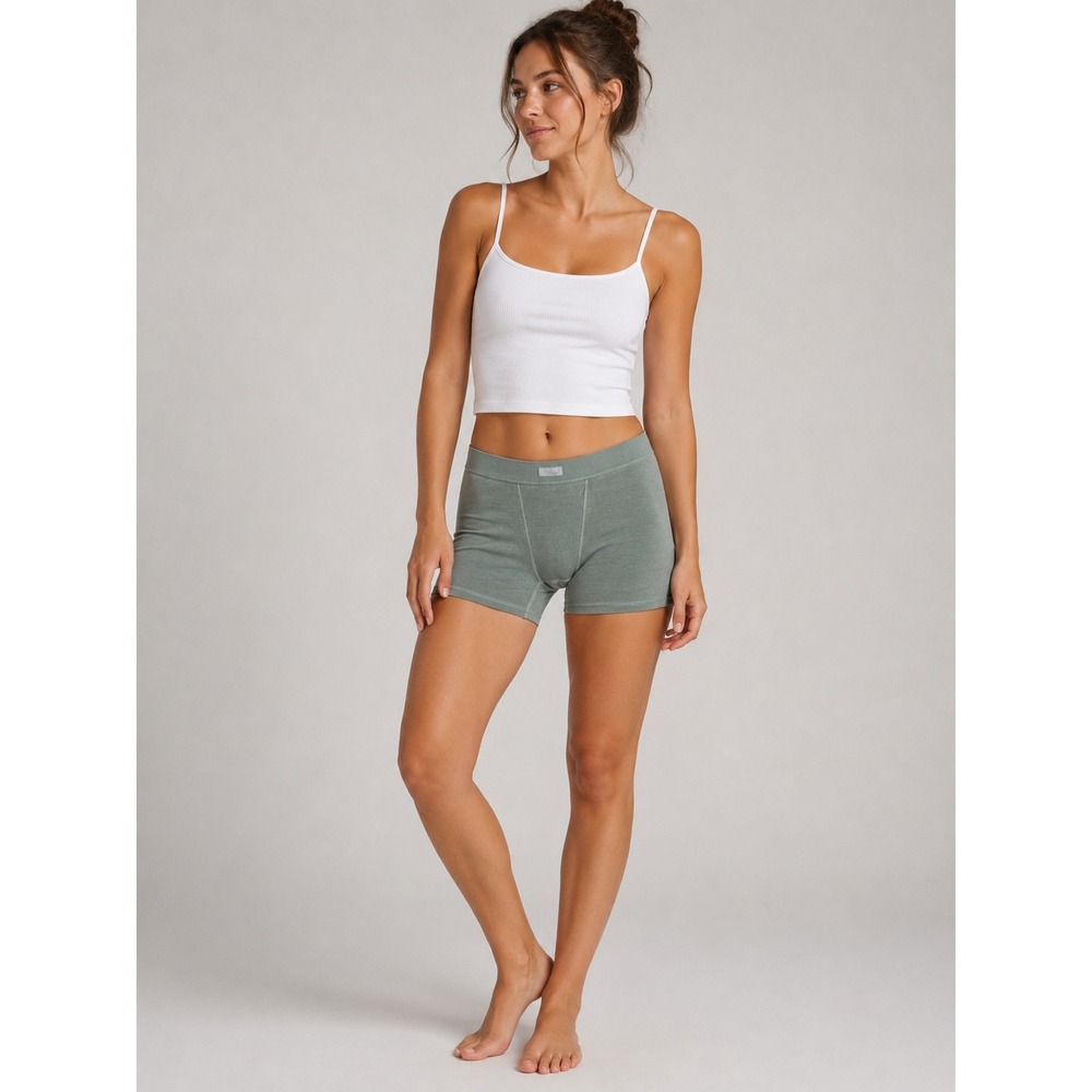 SKIMS Cotton Jersey Boxer Sage Green High Waisted Loungewear Shorts‎ 4XL NWT